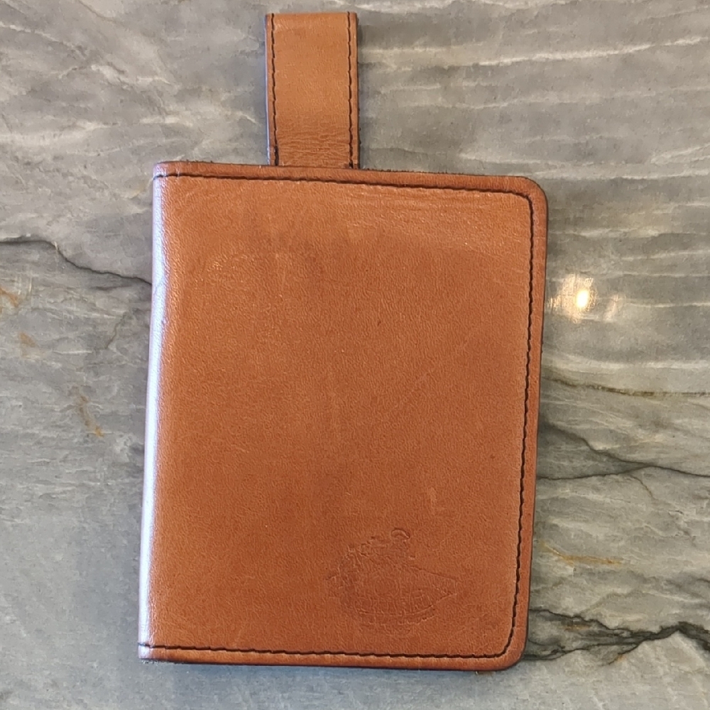 Tan Leather Key and Card Holder with Strap